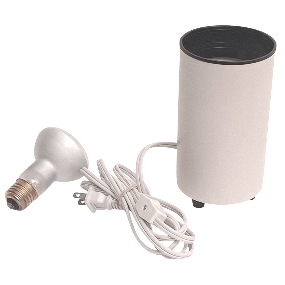 Vintage White can Lamp Light Black & White Table Light Weight Portable Tested